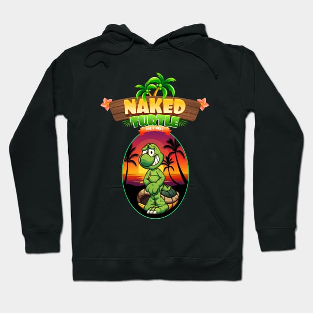 The Naked Turtle Bar & Grill Hoodie by Dauberman Graphic Design